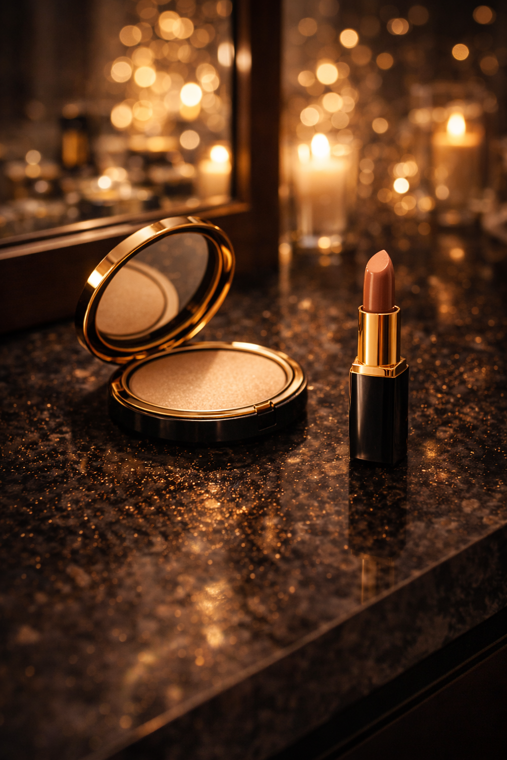 Final New Year’s Eve glam vanity moment