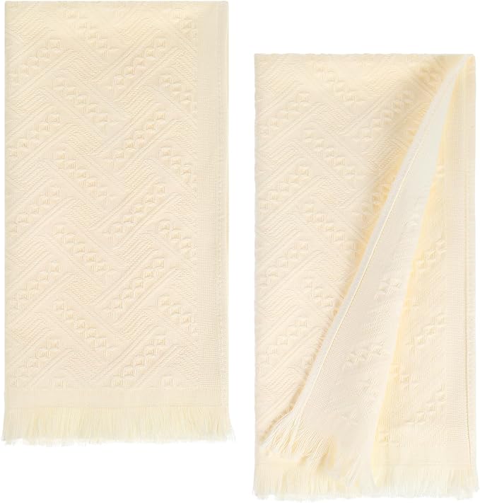 Textured cream towels